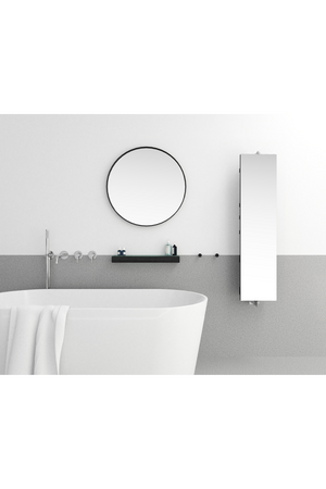 Rotating Oak Bathroom Cabinet with Mirror | Wireworks Revolve 1140 Cosmos | Oroa.com