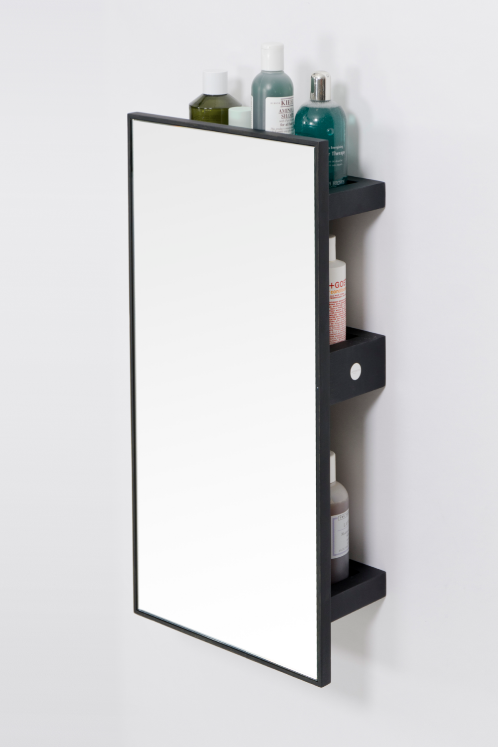 Oak Vanity Mirror with Storage Trays | Wireworks Slimline | Oroa.com