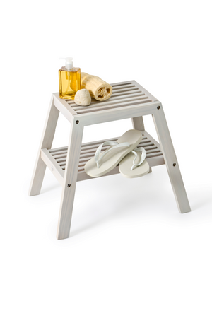 2-Level Oak Step Stool | Wireworks Slatted | Oroa.com