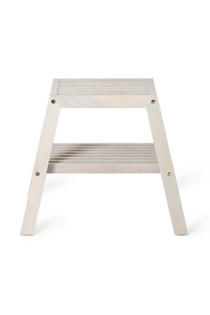 2-Level Oak Step Stool | Wireworks Slatted | Oroa.com