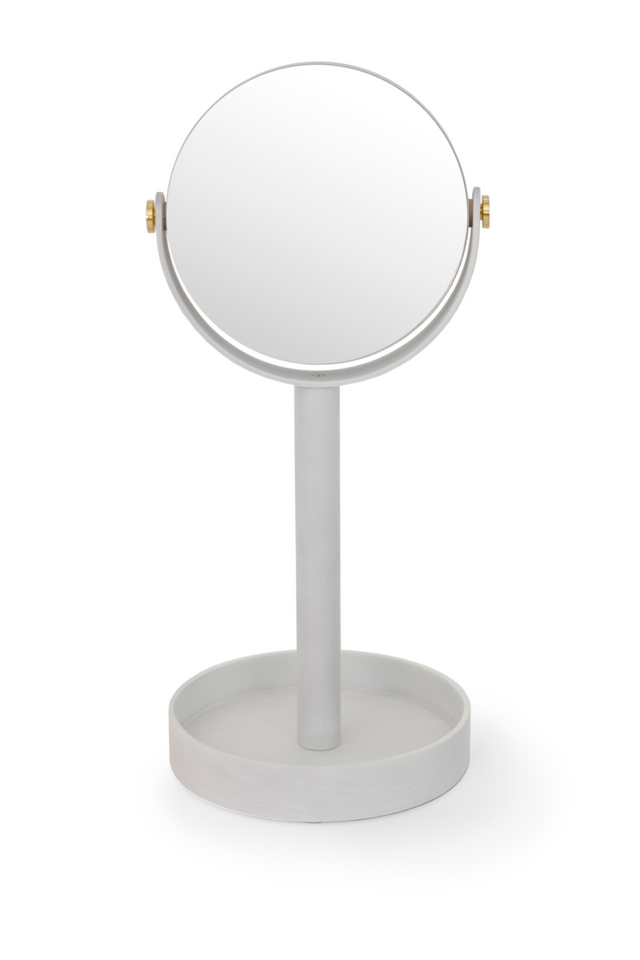 Oak Double Face Mirror with Storage Tray | Wireworks Close-up | Oroa.com