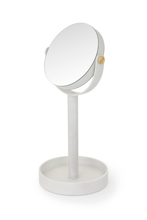 Oak Double Face Mirror with Storage Tray | Wireworks Close-up