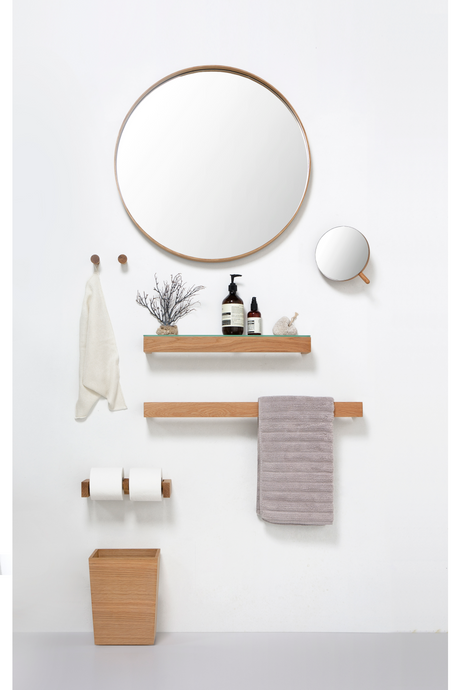 Oak Bathroom Towel Bar - 28” | Wireworks