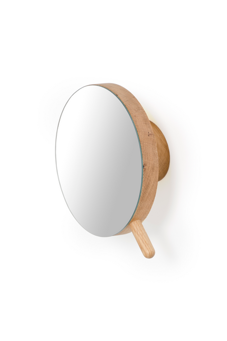 Oak Wall Magnifying Vanity Mirror | Wireworks | Oroa.com