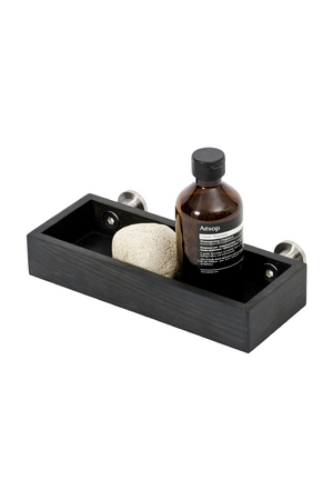 Black Wooden Tray Shelf | Wireworks Yoku | Oroa.com