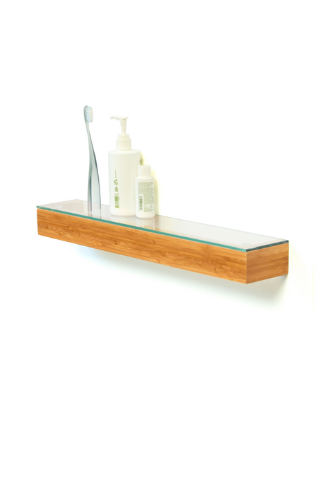 Bamboo Slim Glass Wall Shelf | Wireworks | Oroa.com