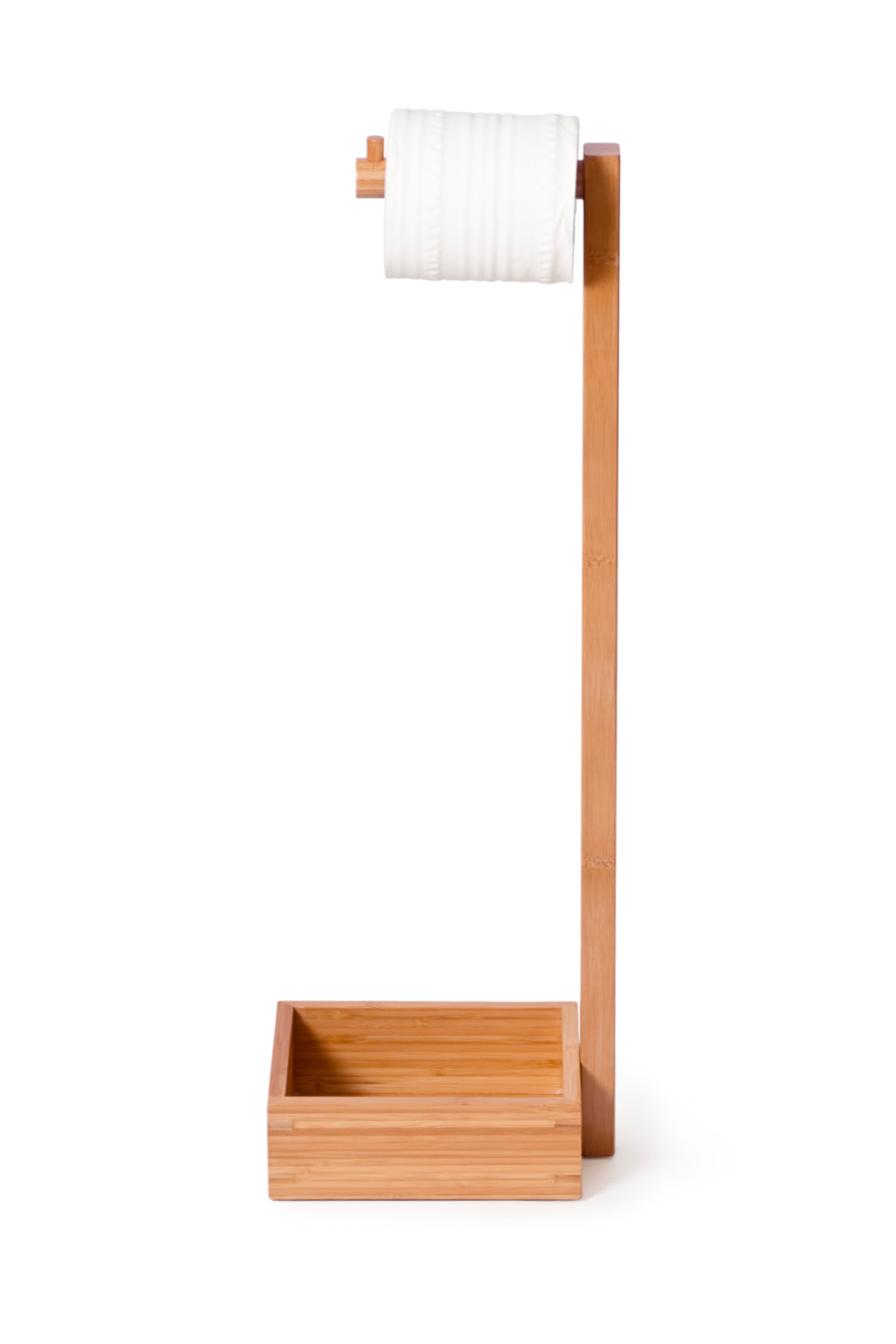 Bamboo Standing Toilet Paper Holder with Storage | Wireworks Arena | Oroa.com