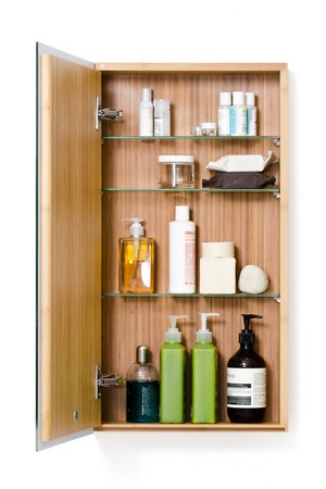 Bamboo Bathroom Cabinet with Mirror | Wireworks Arena | Oroa.com