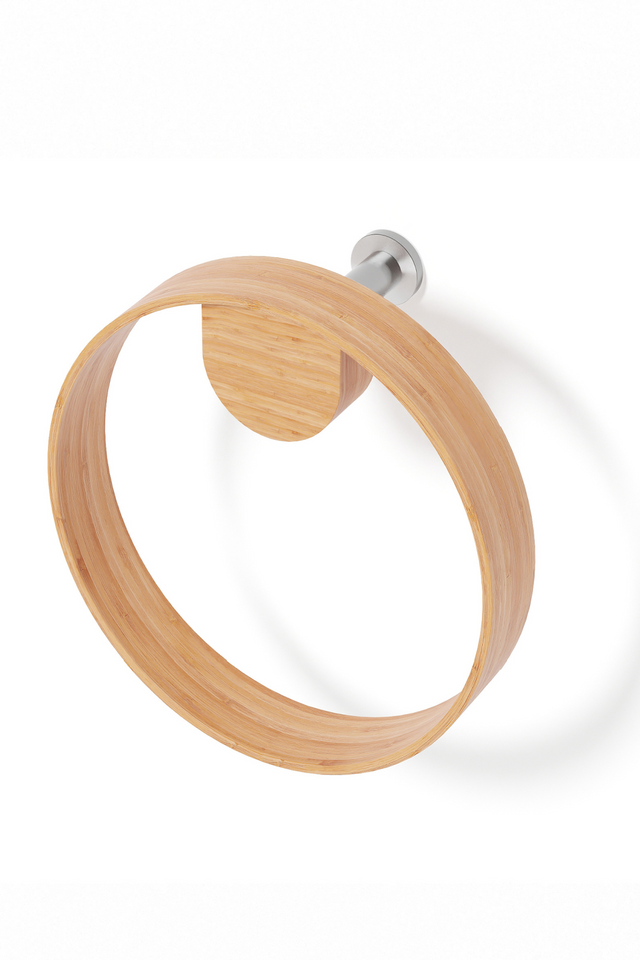 Wooden Ring Towel Holder | Wireworks Yoku | Oroa.com