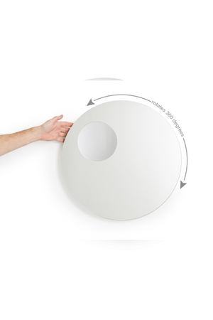 Rotating Round Wall Mirror with Fixed Magnifier | Wireworks Neutrino | Oroa.com