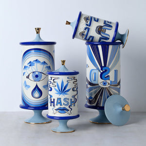 Blue-Toned Porcelain Shrooms Canister | Jonathan Adler Druggist | Oroa.com