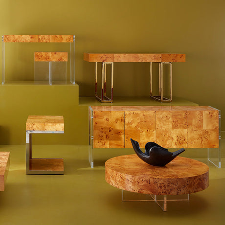 Mappa Wood Cantilevered Side Table | Jonathan Adler Bond