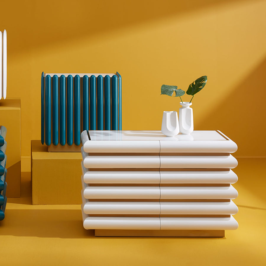 Ivory Glass 6-Drawer Dresser | Jonathan Adler Kiki | Oroa.com