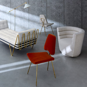 Channeled Bouclé Swivel Club Chair | Jonathan Adler Maxime | Oroa.com