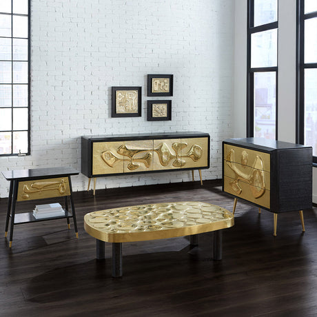 Hammered Brass 3-Drawer Chest | Jonathan Adler Reform | Oroa.com