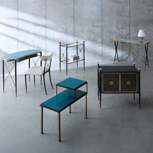 Teal Lacquered Telephone Table | Jonathan Adler Rider | Oroa.com