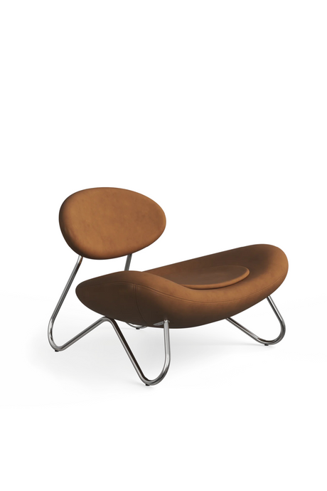 Brown Leather Modern Lounge Chair | WOUD Meadow | OROA.com