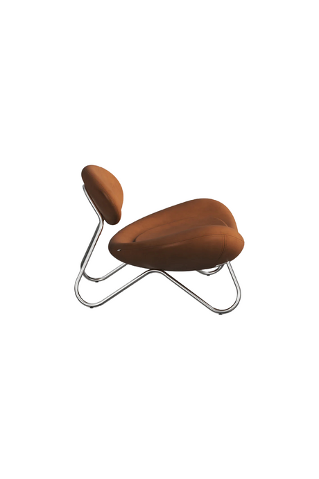 Brown Leather Modern Lounge Chair | WOUD Meadow | OROA.com