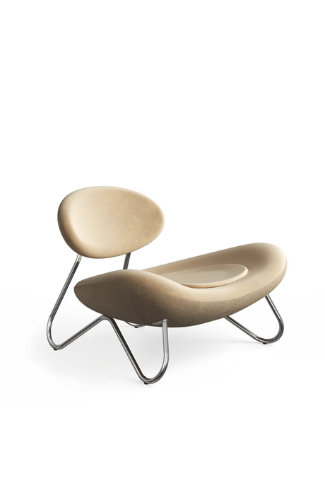 Gold Leather Modern Lounge Chair | WOUD Meadow | OROA.com