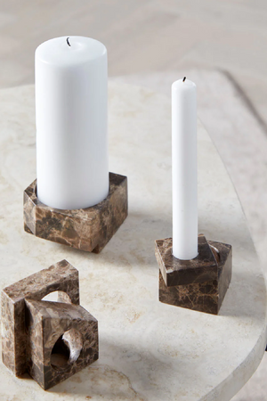 Marble Contemporary Candle Holder | WOUD Jeu De Dés 3 | OROA.com