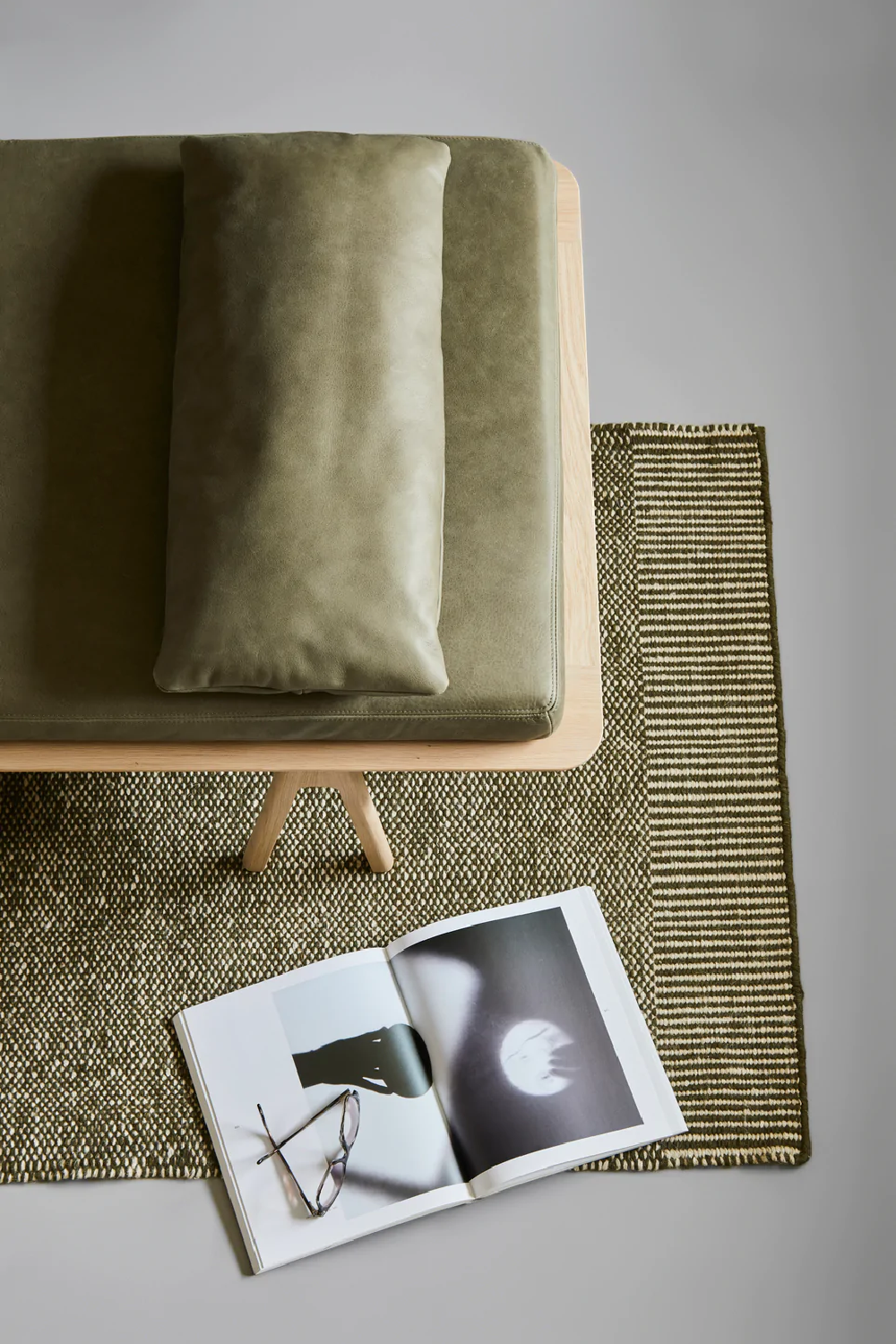 Green Woven Area Rug | WOUD Rombo | OROA.com