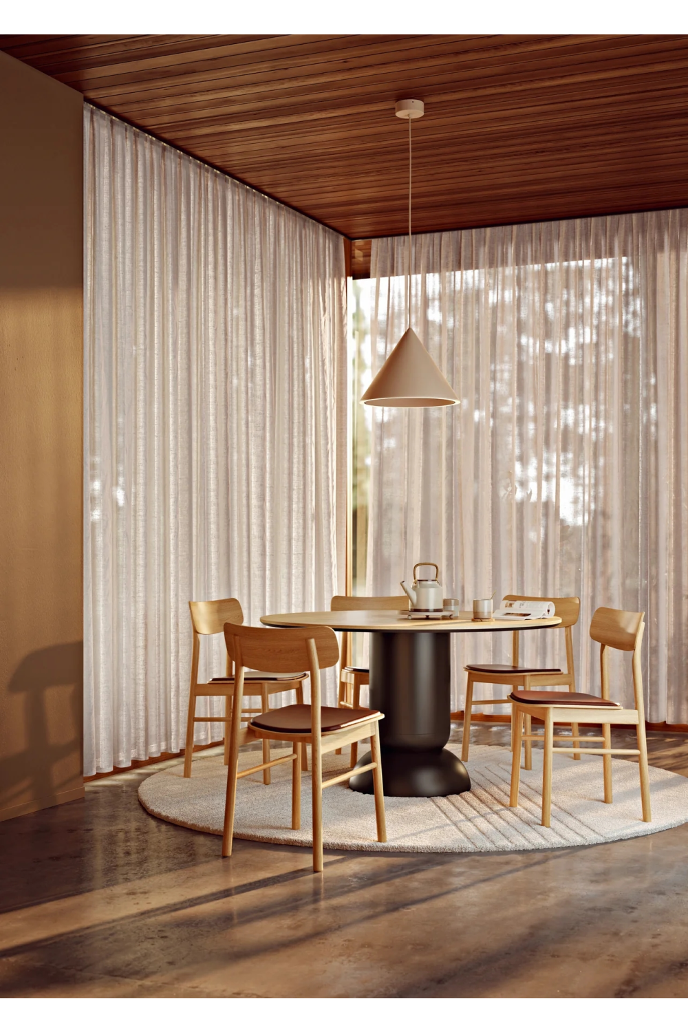 Round Hand-Tufted Wool Rug (Ø: 250 CM) | WOUD Kyoto | OROA.com