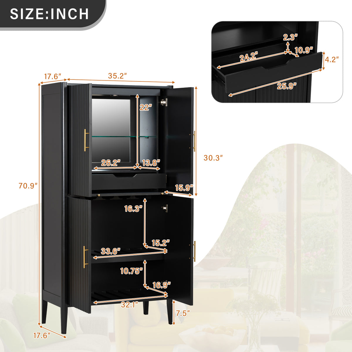 4-Door U-Style Wine Cabinet | OROA