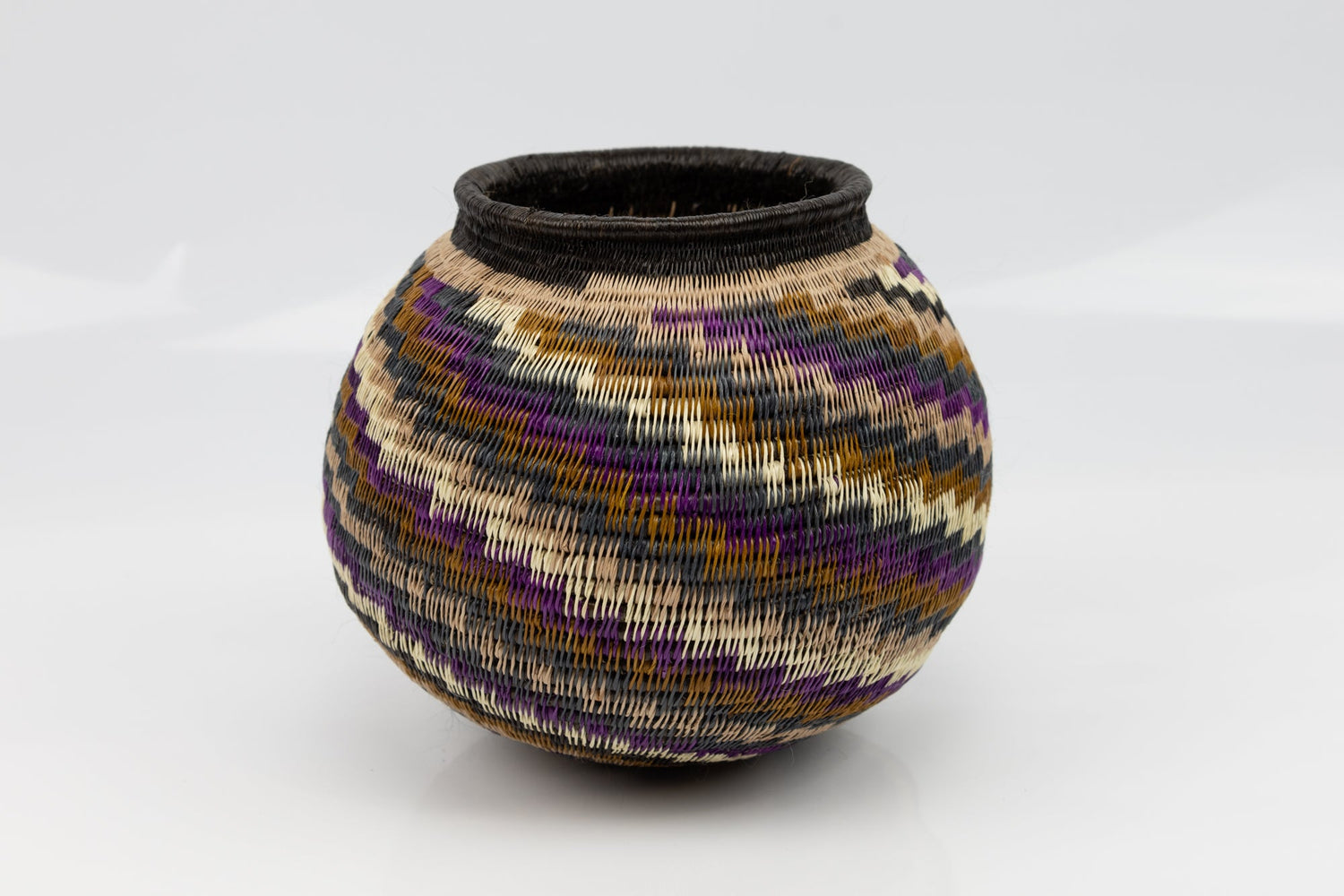 Black Brown And Purple Woven Basket
