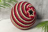 Red Black White Spiral Woven Basket