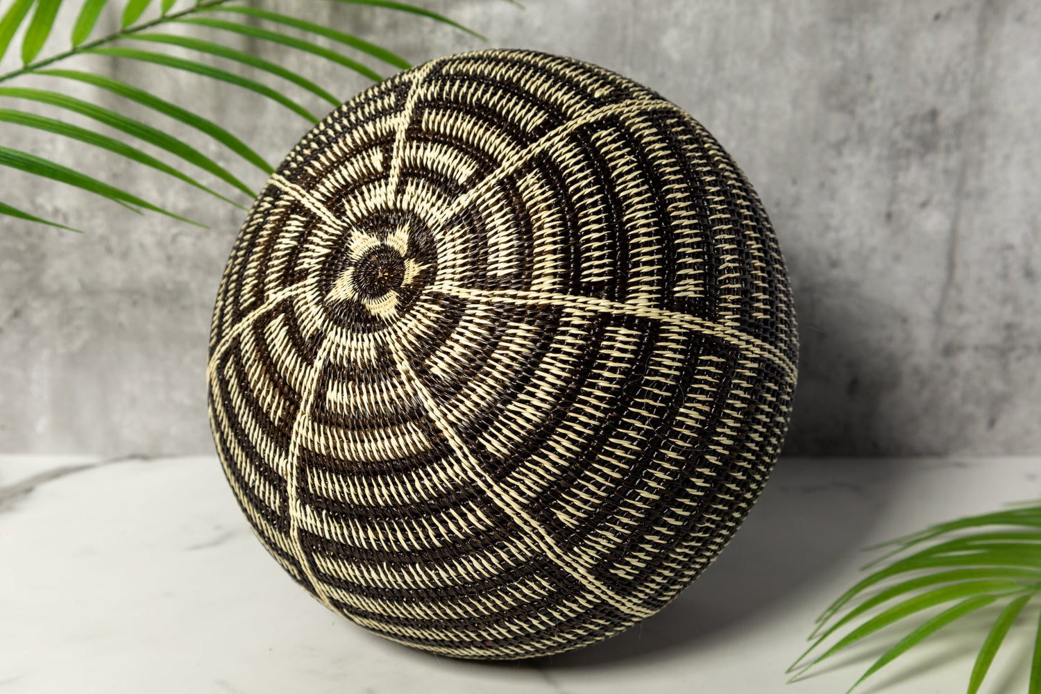 Extraordinary Black And White Woven Basket