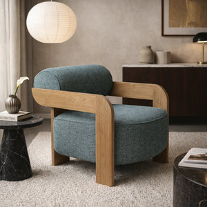   Ash Framed Boucle Lounge Chair | Oroa.com