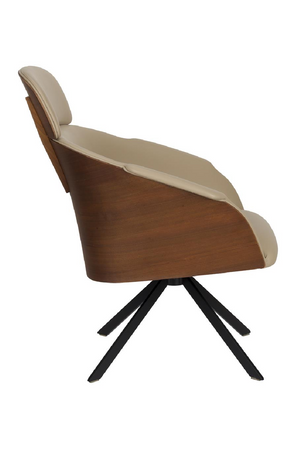 Beige Leather Lounge Chair | Zuiver Frie | OROA.com