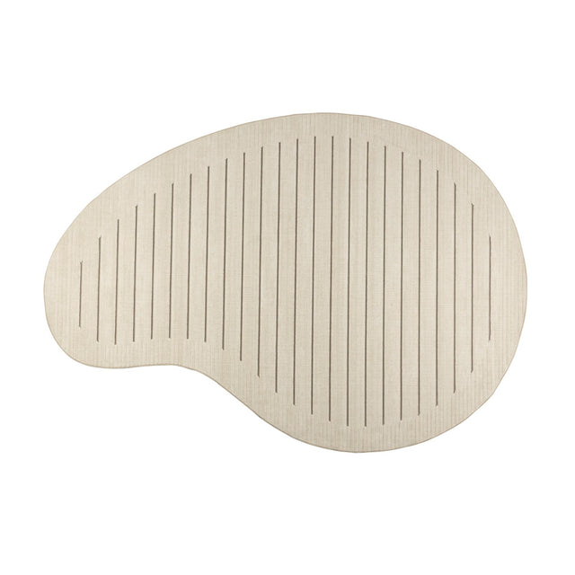 Modern furniture - Beige Striped Organic-Shaped Carpet - www.oroa.com