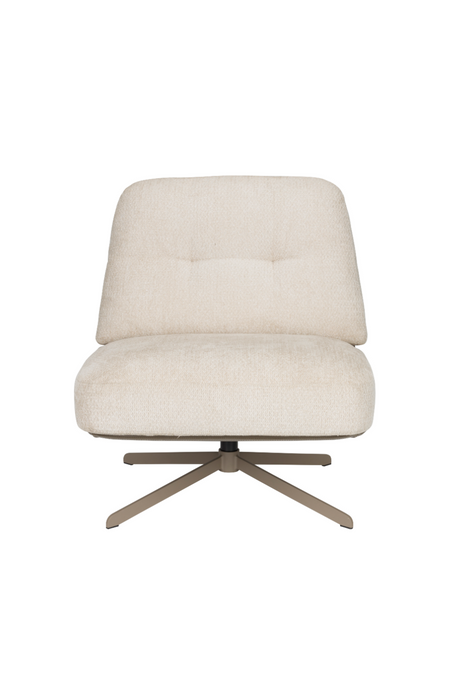 Cream Leather Swivel Lounge Chair | Zuiver Benjamin | OROA.com