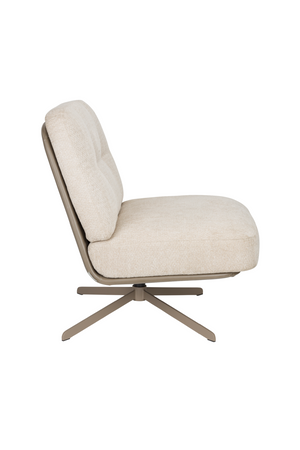 Cream Leather Swivel Lounge Chair | Zuiver Benjamin | OROA.com