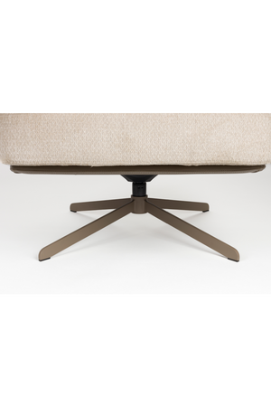 Cream Leather Swivel Lounge Chair | Zuiver Benjamin | OROA.com