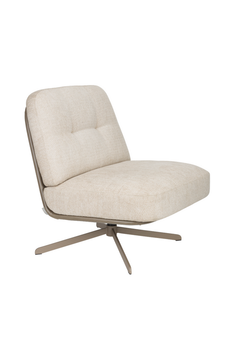   Cream Leather Swivel Lounge Chair | Oroa.com
