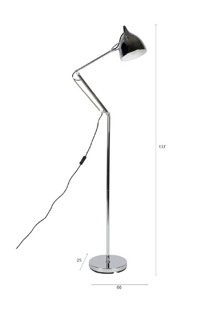Chrome Adjustable Floor Lamp | Zuiver Reader | OROA.com