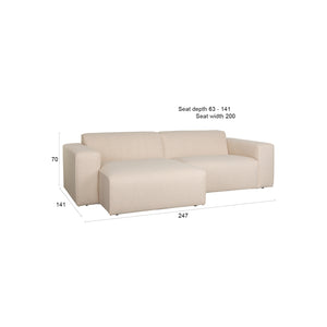   Modern furniture - Cream 3-Seater Sofa - www.oroa.com | Oroa.com
