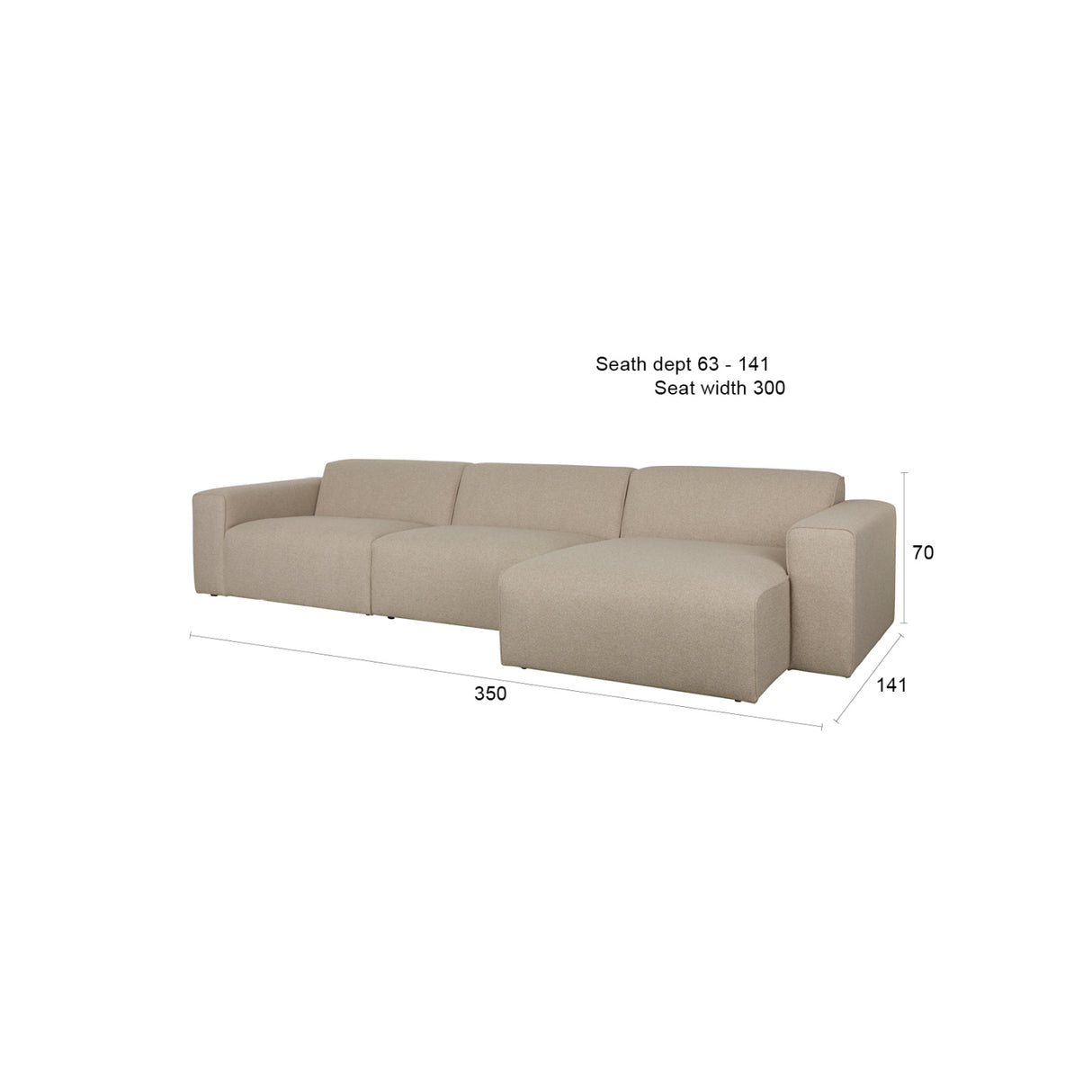   Beige 4-Seater Sofa | Oroa.com