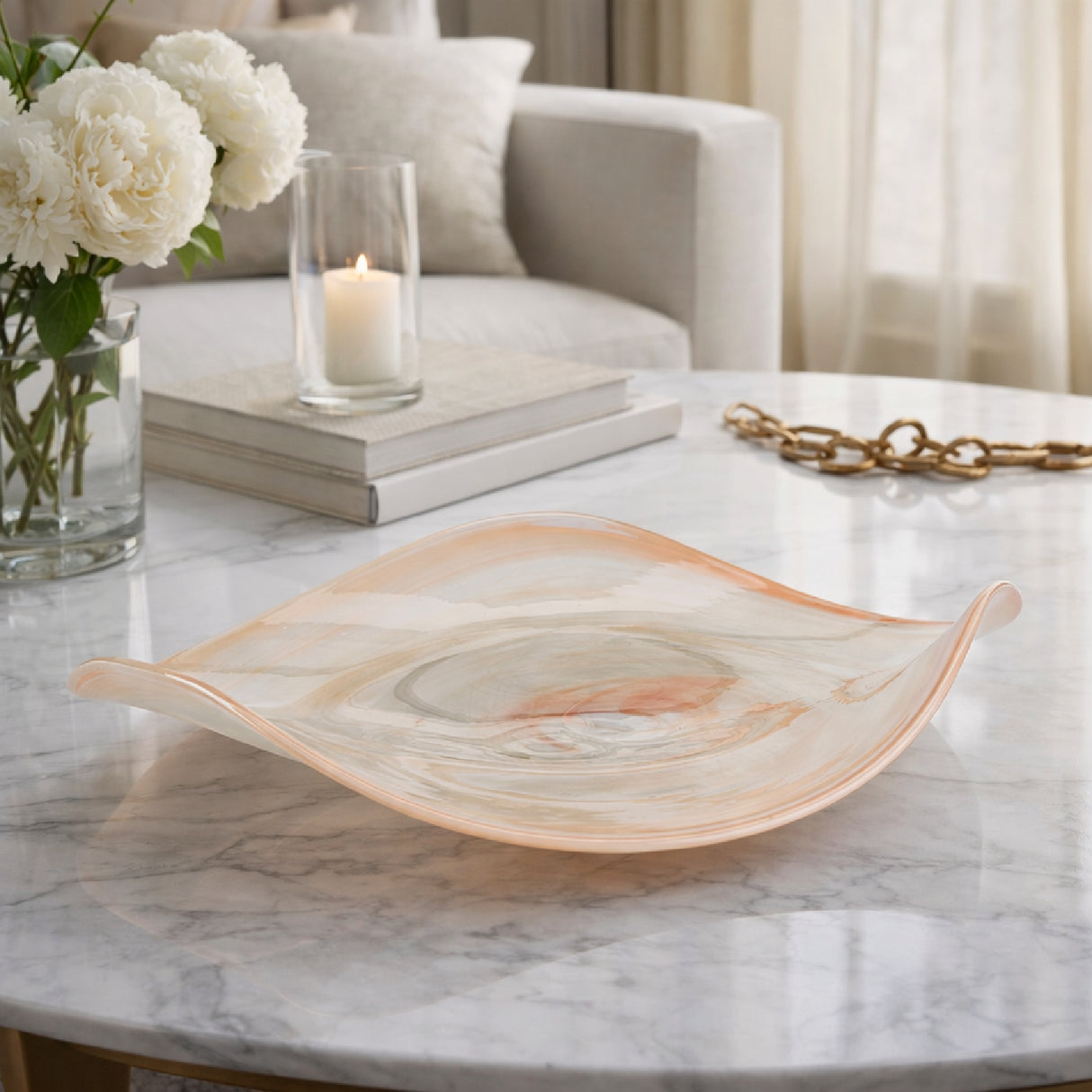   Swirl Pink Glass Tray | Oroa.com