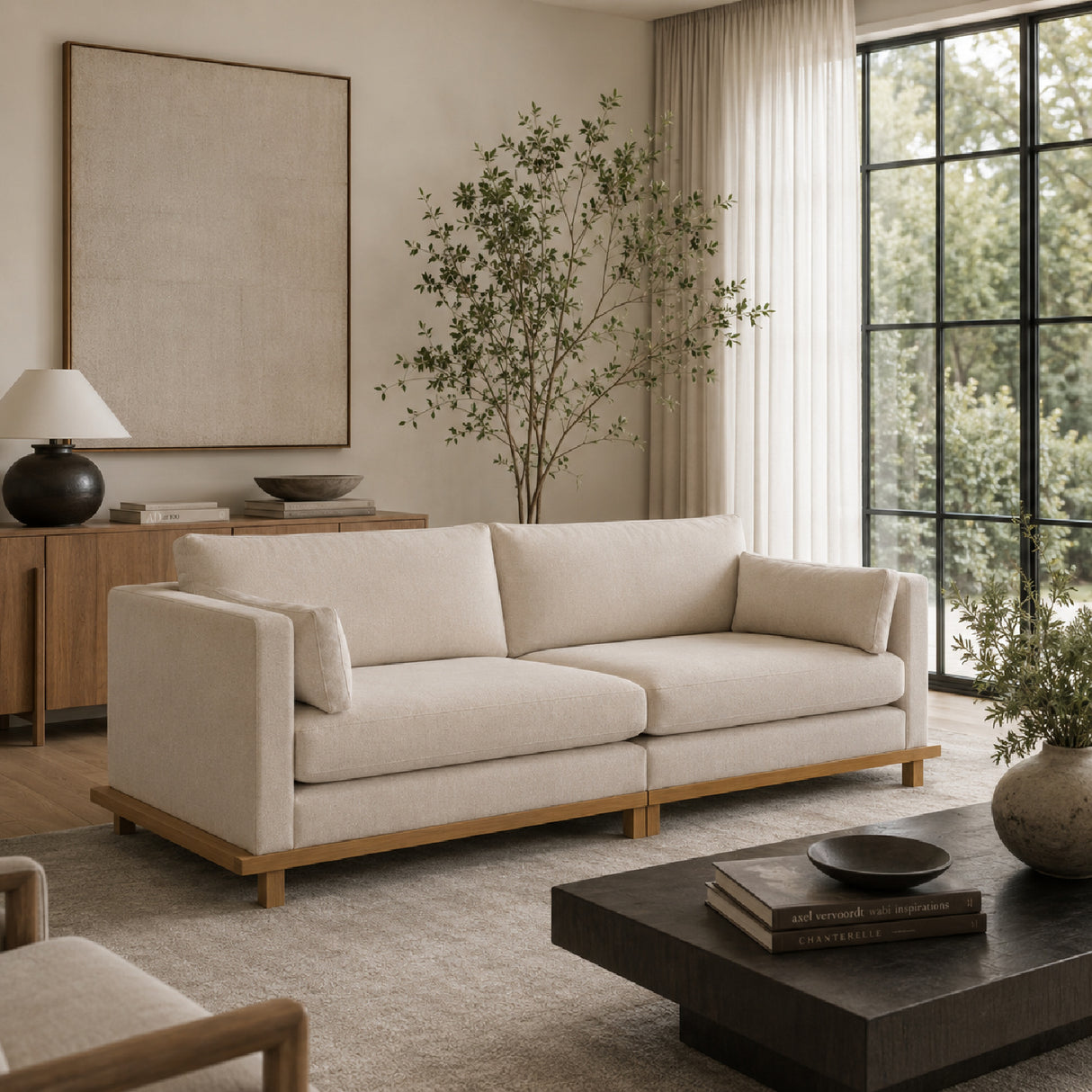   Cream Fabric Sofa | Oroa.com