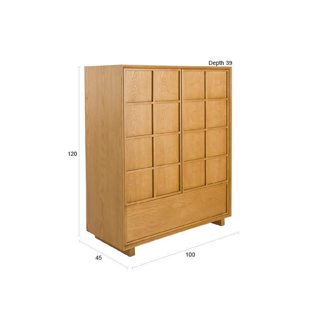   Natural Solid Ash 2-Door Cabinet | Oroa.com