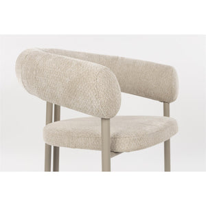   Modern European furniture - Beige Curved Dining Armchairs (2) - www.oroa.com | Oroa.com