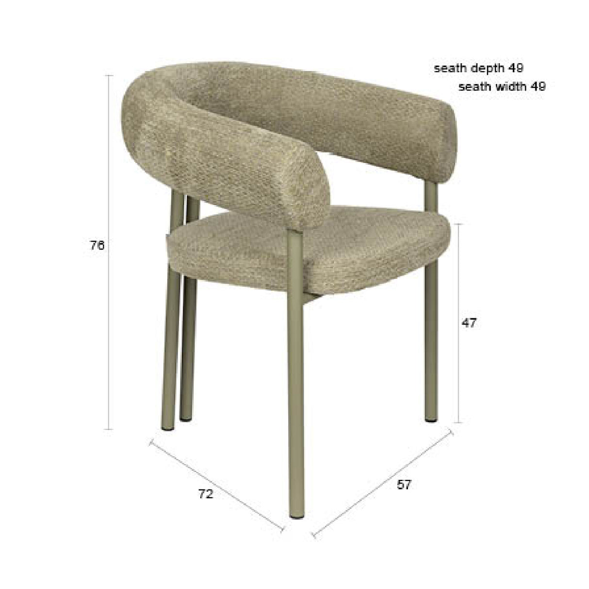   Green Curved Dining Chairs (2) | Oroa.com
