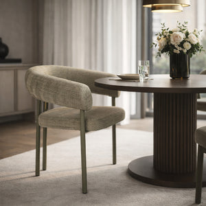   Green Curved Dining Chairs (2) | Oroa.com