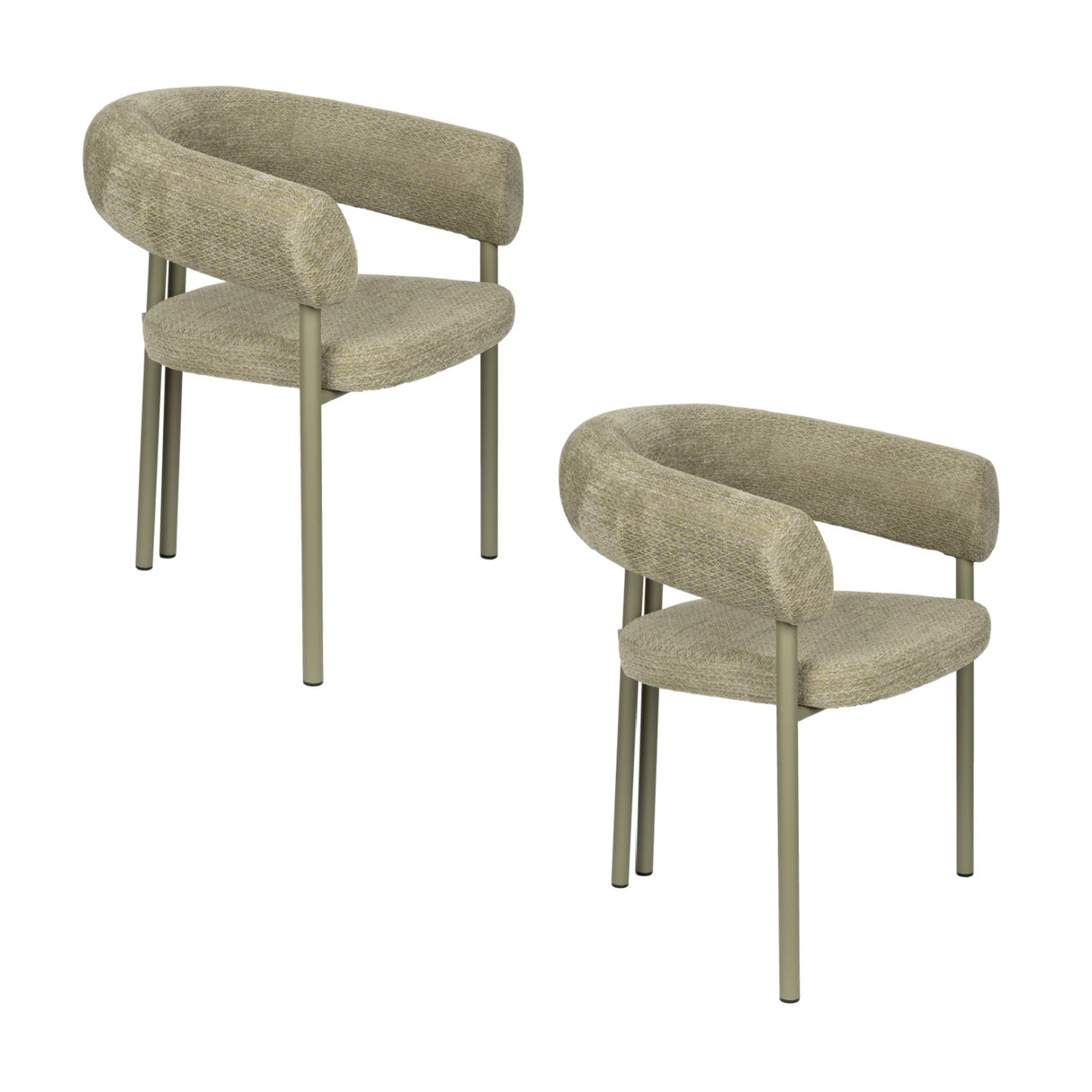   Green Curved Dining Chairs (2) | Oroa.com
