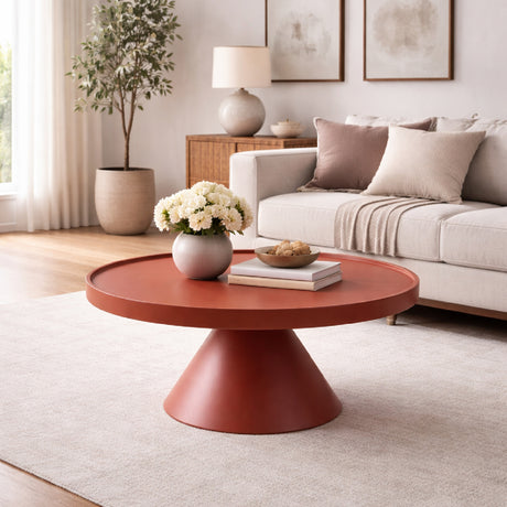   Red Aluminum Round Coffee Table | Oroa.com