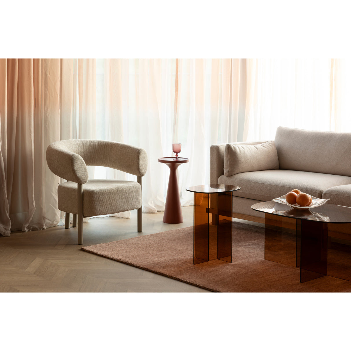   Brown Glass Side Table | Oroa.com