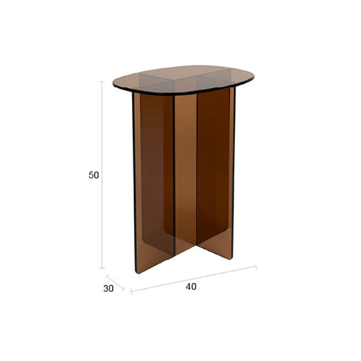   Brown Glass Side Table | Oroa.com